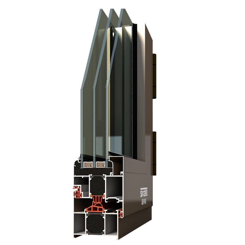 헐링 커튼 타입 사용자 지정 디자인 알루미늄 캐세먼트 창문 1.4mm 벽 두께