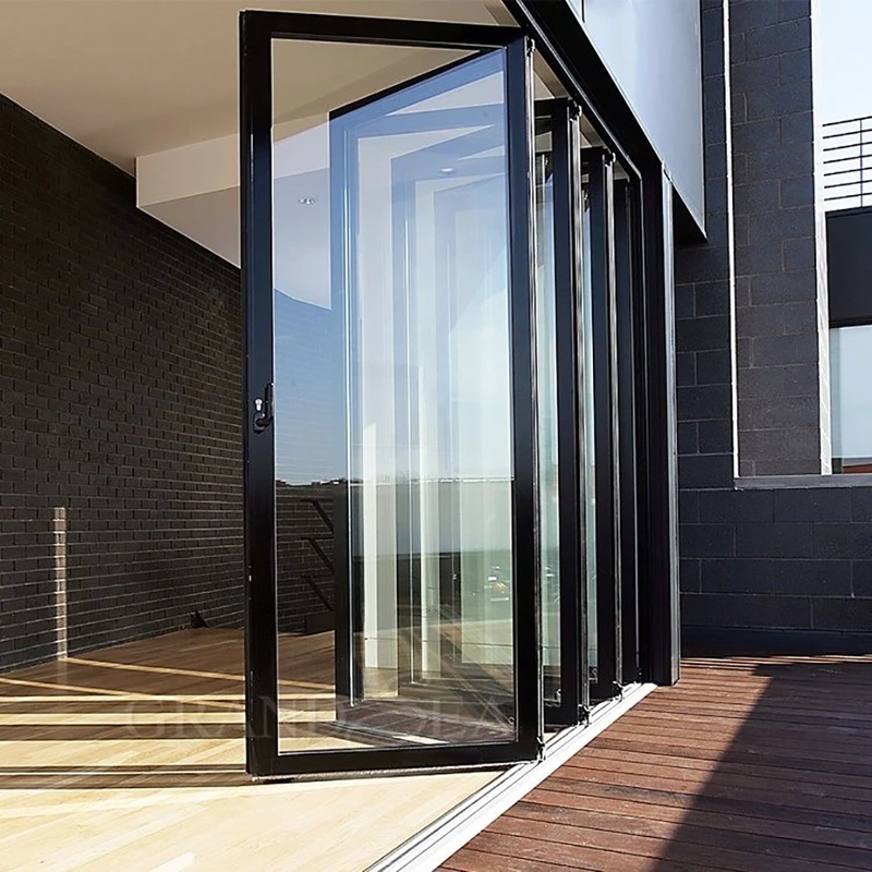 1.4mm 벽 두께 알루미늄 유리 Patio Accordion Modern Security Solution