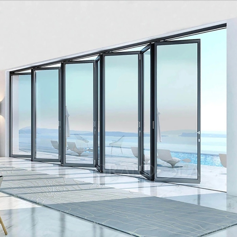 1.4mm 벽 두께 알루미늄 유리 Patio Accordion Modern Security Solution