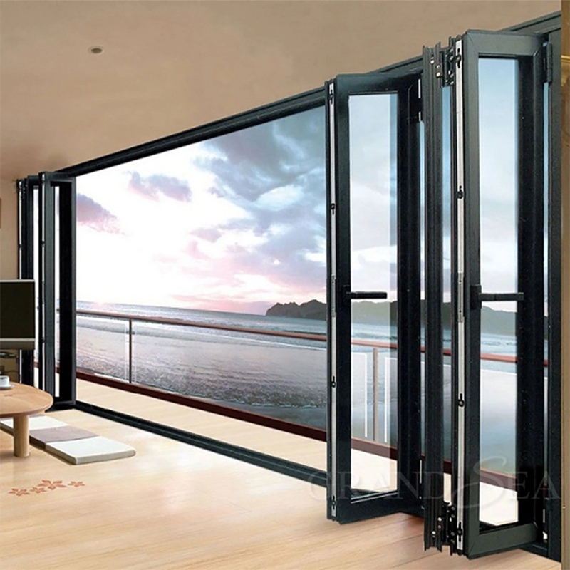 1.4mm 벽 두께 알루미늄 유리 Patio Accordion Modern Security Solution