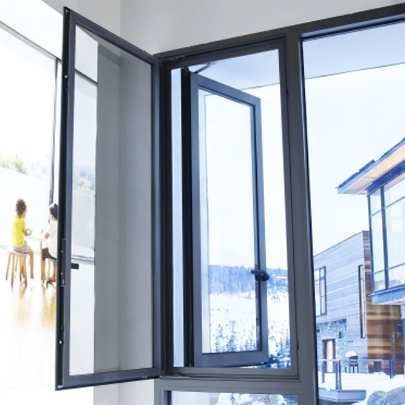 더 나은 방수를 위한 에너지 효율적인 이중창 강화 유리 알루미늄 프로파일 틸트 앤 턴 케이스먼트 창