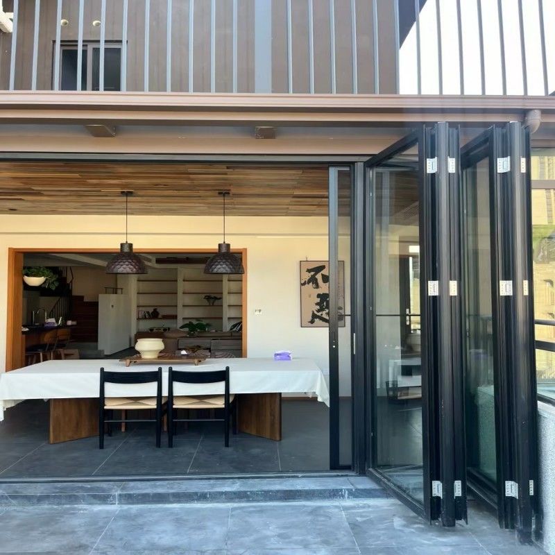 높은 성능의 열 분쇄 알루미늄 접는 유리 문