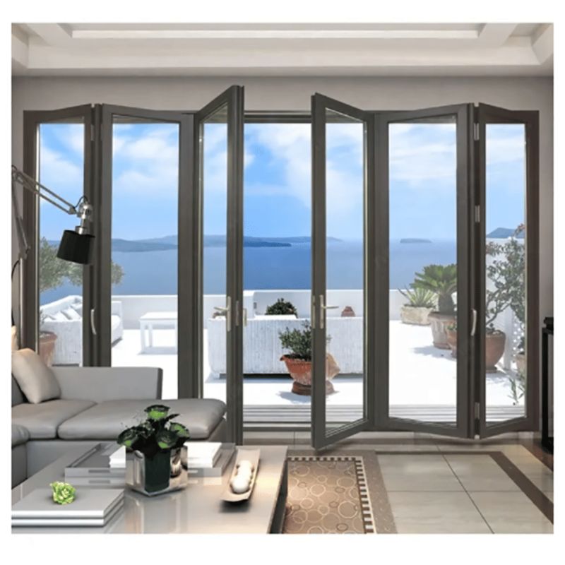 높은 성능의 열 분쇄 알루미늄 접는 유리 문