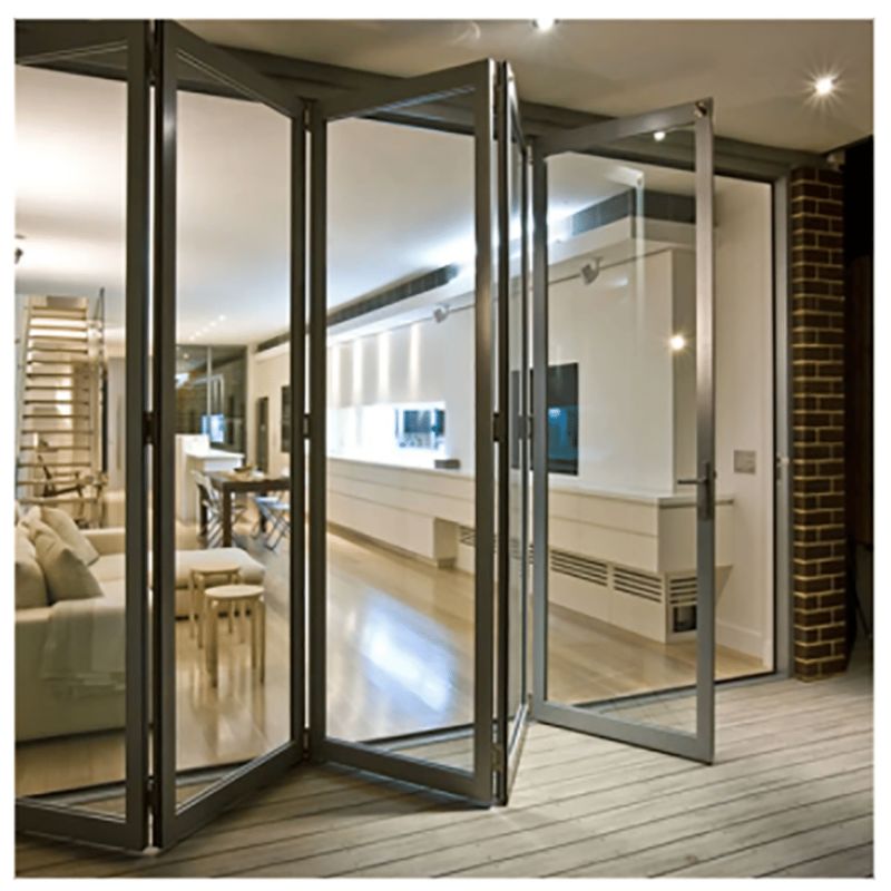 주거 및 상업용 고급 단열 알루미늄 접이식 문 (강화 유리 포함)