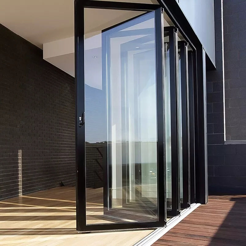 주거 및 상업용 고급 단열 알루미늄 접이식 문 (강화 유리 포함)